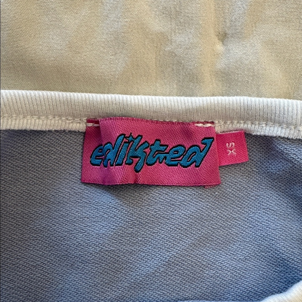 Edikted Light Blue Strapless Mini Skirt with White Trim - Picture 2 of 2